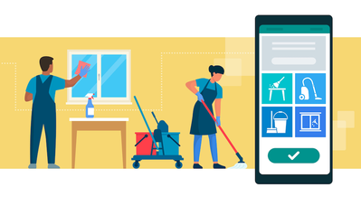 booking cleaning services on app