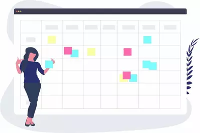 woman making a schedule