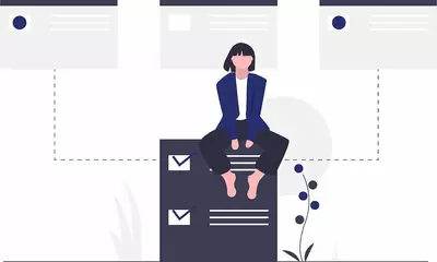 woman sitting on top of business plan