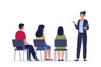 woman training new employees