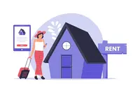 woman checking in to vacation rental on phone